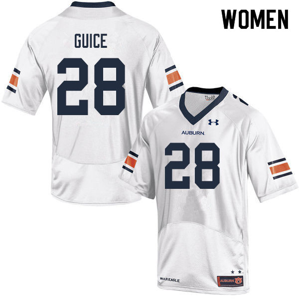 Women #28 Devin Guice Auburn Tigers College Football Jerseys Sale-White